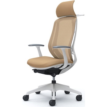 シルフィー固定肘 背メッシュEXハイ ホワイトボディ ハンガー有 ランバー無 樹脂脚 オカムラ(岡村製作所)