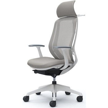 シルフィー固定肘 背メッシュEXハイ ホワイトボディ ハンガー有 ランバー無 樹脂脚 オカムラ(岡村製作所)