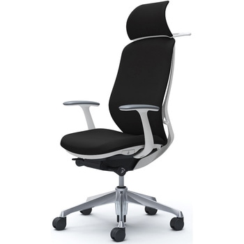 シルフィー固定肘 背クッションEXハイ ホワイトボディ ハンガー有 ランバー無 アルミ脚 オカムラ(岡村製作所)