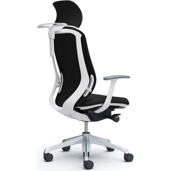 シルフィー固定肘 背クッションEXハイ ホワイトボディ ハンガー有 ランバー無 アルミ脚 オカムラ(岡村製作所)