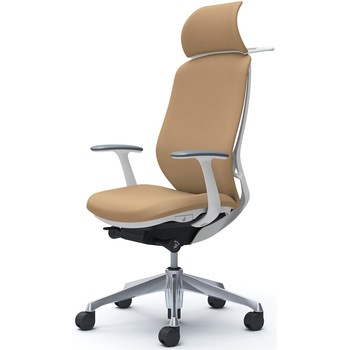 シルフィー固定肘 背クッションEXハイ ホワイトボディ ハンガー有 ランバー無 アルミ脚 オカムラ(岡村製作所)