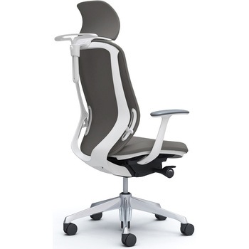 シルフィー固定肘 背クッションEXハイ ホワイトボディ ハンガー有 ランバー無 アルミ脚 オカムラ(岡村製作所)