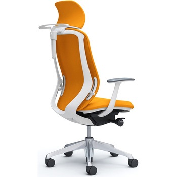 シルフィー固定肘 背クッションEXハイ ホワイトボディ ハンガー有 ランバー無 アルミ脚 オカムラ(岡村製作所)