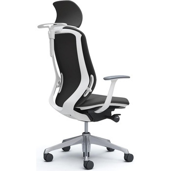 シルフィー固定肘 背クッションEXハイ ホワイトボディ ハンガー有 ランバー無 アルミ脚 オカムラ(岡村製作所)