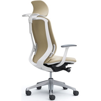 シルフィー固定肘 背クッションEXハイ ホワイトボディ ハンガー有 ランバー無 アルミ脚 オカムラ(岡村製作所)