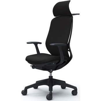 シルフィー固定肘 背クッションEXハイ ブラックボディ ハンガー有 ランバー無 樹脂脚 オカムラ(岡村製作所)