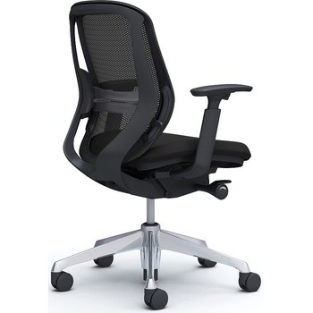 シルフィー 可動肘 背メッシュ ロー ブラックボディ ハンガー無 ランバー有 アルミ脚 - オカムラ(岡村製作所)