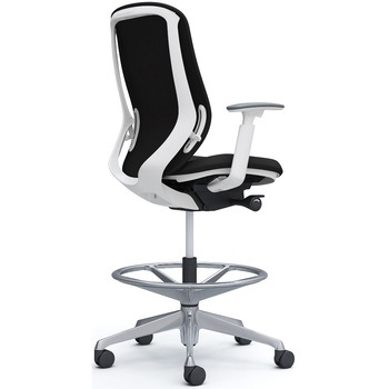 シルフィー 可動肘 背クッション ハイ ハイチェア ホワイトボディ ハンガー無 ランバー無 アルミ脚 オカムラ(岡村製作所)