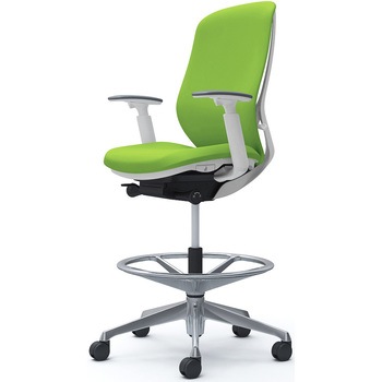 シルフィー 可動肘 背クッション ハイ ハイチェア ホワイトボディ ハンガー無 ランバー無 アルミ脚 オカムラ(岡村製作所)