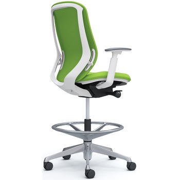 シルフィー 可動肘 背クッション ハイ ハイチェア ホワイトボディ ハンガー無 ランバー無 アルミ脚 オカムラ(岡村製作所)