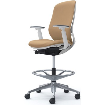 シルフィー 可動肘 背クッション ハイ ハイチェア ホワイトボディ ハンガー無 ランバー無 アルミ脚 オカムラ(岡村製作所)