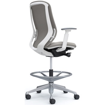 シルフィー 可動肘 背クッション ハイ ハイチェア ホワイトボディ ハンガー無 ランバー無 アルミ脚 オカムラ(岡村製作所)