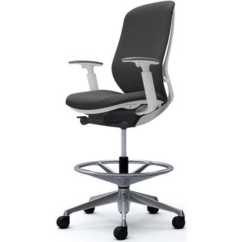 シルフィー 可動肘 背クッション ハイ ハイチェア ホワイトボディ ハンガー無 ランバー無 アルミ脚 オカムラ(岡村製作所)