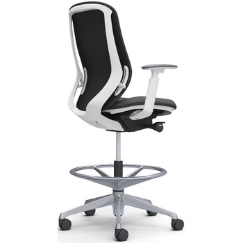 シルフィー 可動肘 背クッション ハイ ハイチェア ホワイトボディ ハンガー無 ランバー無 アルミ脚 オカムラ(岡村製作所)