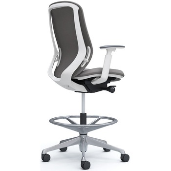 シルフィー 可動肘 背クッション ハイ ハイチェア ホワイトボディ ハンガー無 ランバー無 アルミ脚 オカムラ(岡村製作所)