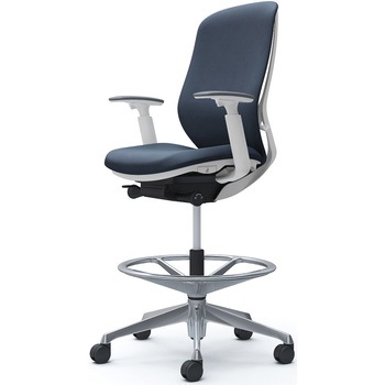 シルフィー 可動肘 背クッション ハイ ハイチェア ホワイトボディ ハンガー無 ランバー無 アルミ脚 オカムラ(岡村製作所)