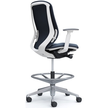 シルフィー 可動肘 背クッション ハイ ハイチェア ホワイトボディ ハンガー無 ランバー無 アルミ脚 オカムラ(岡村製作所)