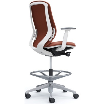 シルフィー 可動肘 背クッション ハイ ハイチェア ホワイトボディ ハンガー無 ランバー無 アルミ脚 オカムラ(岡村製作所)