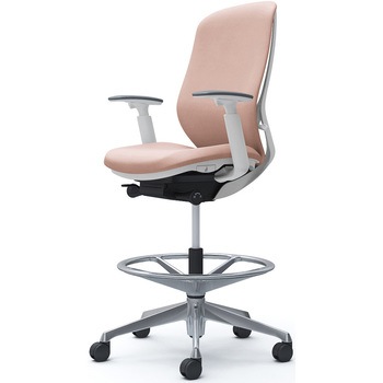 シルフィー 可動肘 背クッション ハイ ハイチェア ホワイトボディ ハンガー無 ランバー無 アルミ脚 オカムラ(岡村製作所)