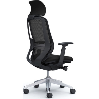 シルフィー 可動肘 背メッシュEXハイ ブラックボディ ハンガー無 ランバー有 アルミ脚 - オカムラ(岡村製作所)