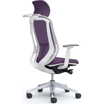 シルフィー可動肘 背メッシュEXハイ ホワイトボディ ハンガー有 ランバー無 アルミ脚 - オカムラ(岡村製作所)