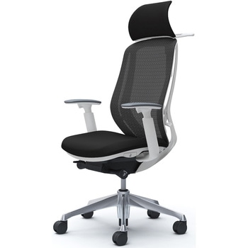 シルフィー可動肘 背メッシュEXハイ ホワイトボディ ハンガー有 ランバー無 アルミ脚 - オカムラ(岡村製作所)