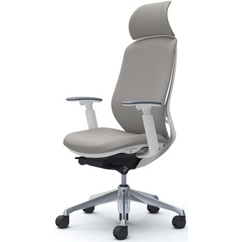 シルフィー可動肘 背クッションEXハイ ホワイトボディ ハンガー無 ランバー無 アルミ脚 オカムラ(岡村製作所)