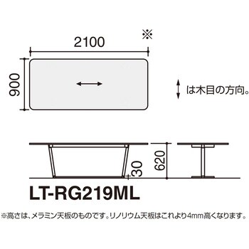 LT-RG219MLE6AF85 オフィスラウンジテーブル リージョンT字脚角形(配送