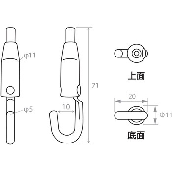 ワイヤー自在30、50用フック 福井金属工芸