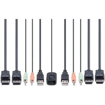 KVMスイッチ/2ポート/デュアルモニター/4K60Hz DisplayPort/1.5mケーブル/手元スイッチ&ホットキー切換/PC パソコン CPU切替器 StarTech.com