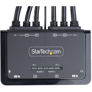 KVMスイッチ/2ポート/デュアルモニター/4K60Hz DisplayPort/1.5mケーブル/手元スイッチ&ホットキー切換/PC パソコン CPU切替器 StarTech.com