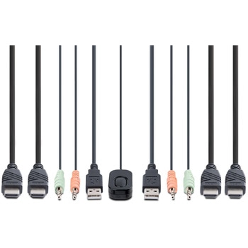 KVMスイッチ/2ポート/デュアルモニター/4K60Hz HDMI/1.5mケーブル/バスパワー/手元スイッチ&ホットキー切換/PC パソコン CPU切替器 StarTech.com