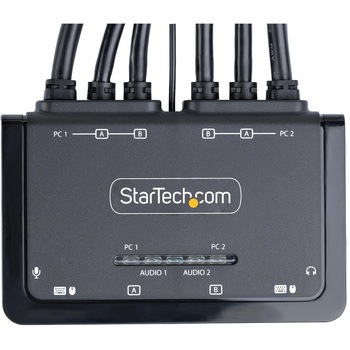 KVMスイッチ/2ポート/デュアルモニター/4K60Hz HDMI/1.5mケーブル/バスパワー/手元スイッチ&ホットキー切換/PC パソコン CPU切替器 StarTech.com