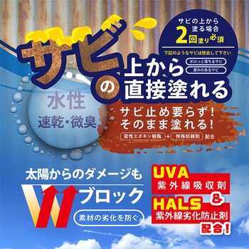 水性鉄部用 水性塗料 (つやあり) サビの上から直接塗れる高性能鉄部用塗料 カンペハピオ