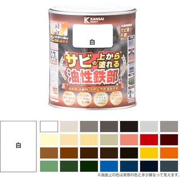 油性鉄部用S 油性塗料 (つやあり) サビの上から直接塗れる高性能鉄部用塗料 カンペハピオ