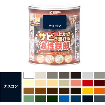 油性鉄部用S 油性塗料 (つやあり) サビの上から直接塗れる高性能鉄部用塗料 カンペハピオ