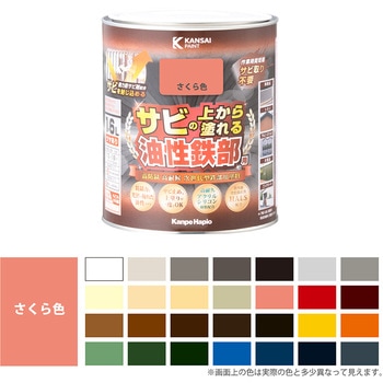 油性鉄部用S 油性塗料 (つやあり) サビの上から直接塗れる高性能鉄部用塗料 カンペハピオ