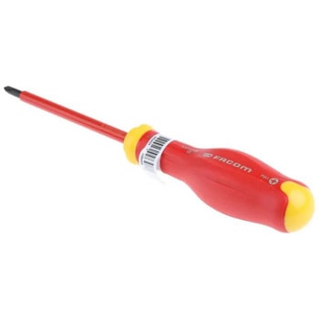 Facom スクリュードライバ， Phillips， チップサイズ：PH1， VDE/1000V認証あり， ATP1X100VE FACOM