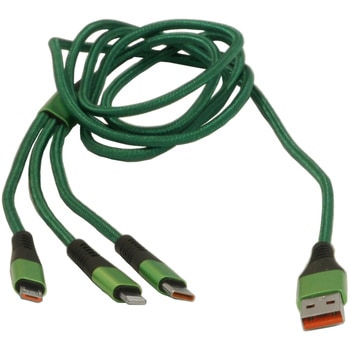 高速充電3in1USBケーブルType-A(2.0) MicroUSB Type-B+Type-C+Lightning(1.5メートル) bitstrong