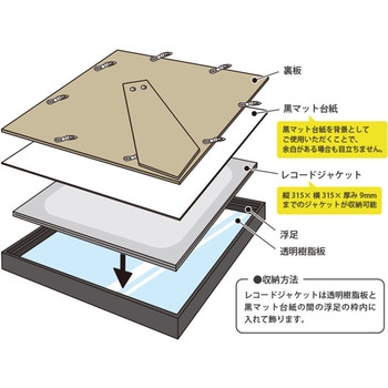 レコード全面飾れるフレーム(スタンド付) 万丈