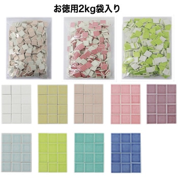 ETM-22.5mm角 小袋入りパステルカラー バラ石 玉川窯業