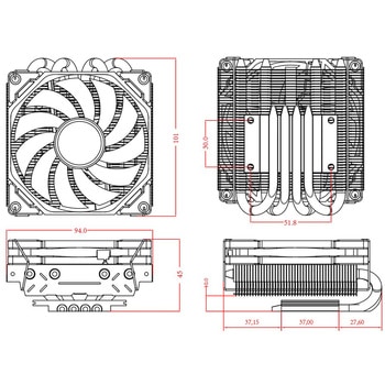 Intel&AMD用 薄型CPUクーラー ID-COOLING