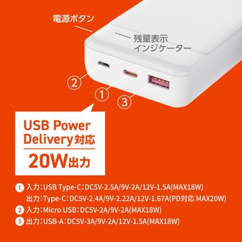 PD20W対応 モバイルバッテリー HIDISC