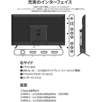 JN-FHD43IPS 液晶ディスプレイ 43型/1920×1080/HDMI×3、USB×2
