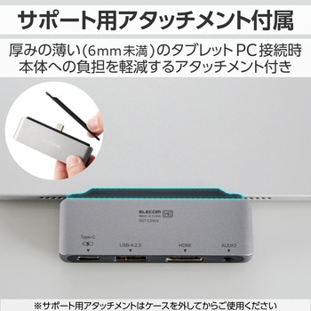 ドッキングステーション TypeCハブ 4-in-1 PD 55W出力 USB-C×1 USB-A×1 HDMI×1 4極ミニ×1 エレコム