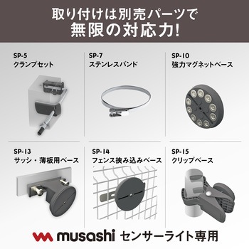 12.5W×3灯スライド型LEDセンサーライト ムサシ