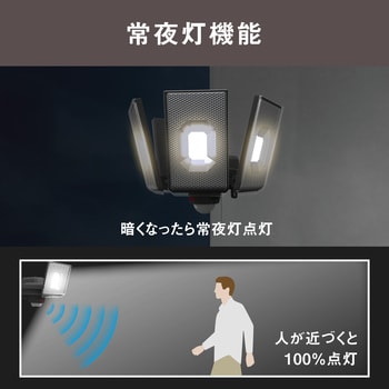 LED-AC4000 12.5W×4灯スライド型LEDセンサーライト 1個 ムサシ 【通販