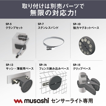 7.5W×2灯スライド型LEDソーラーセンサーライト ムサシ