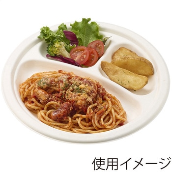 紙皿 バガスペーパーウェア 深型プレート3仕切 HEIKO