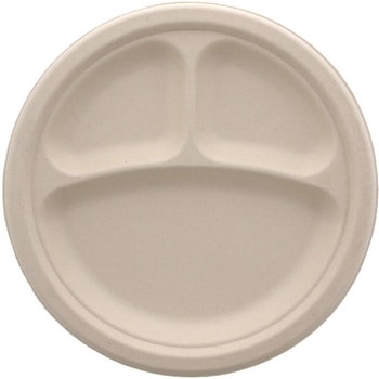 紙皿 バガスペーパーウェア 深型プレート3仕切 HEIKO